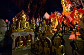 Inle Lake Myanmar. Pindaya, the famous Shwe Oo Min pagoda, a natural cave filled with thousands of gilded Buddha statues. 